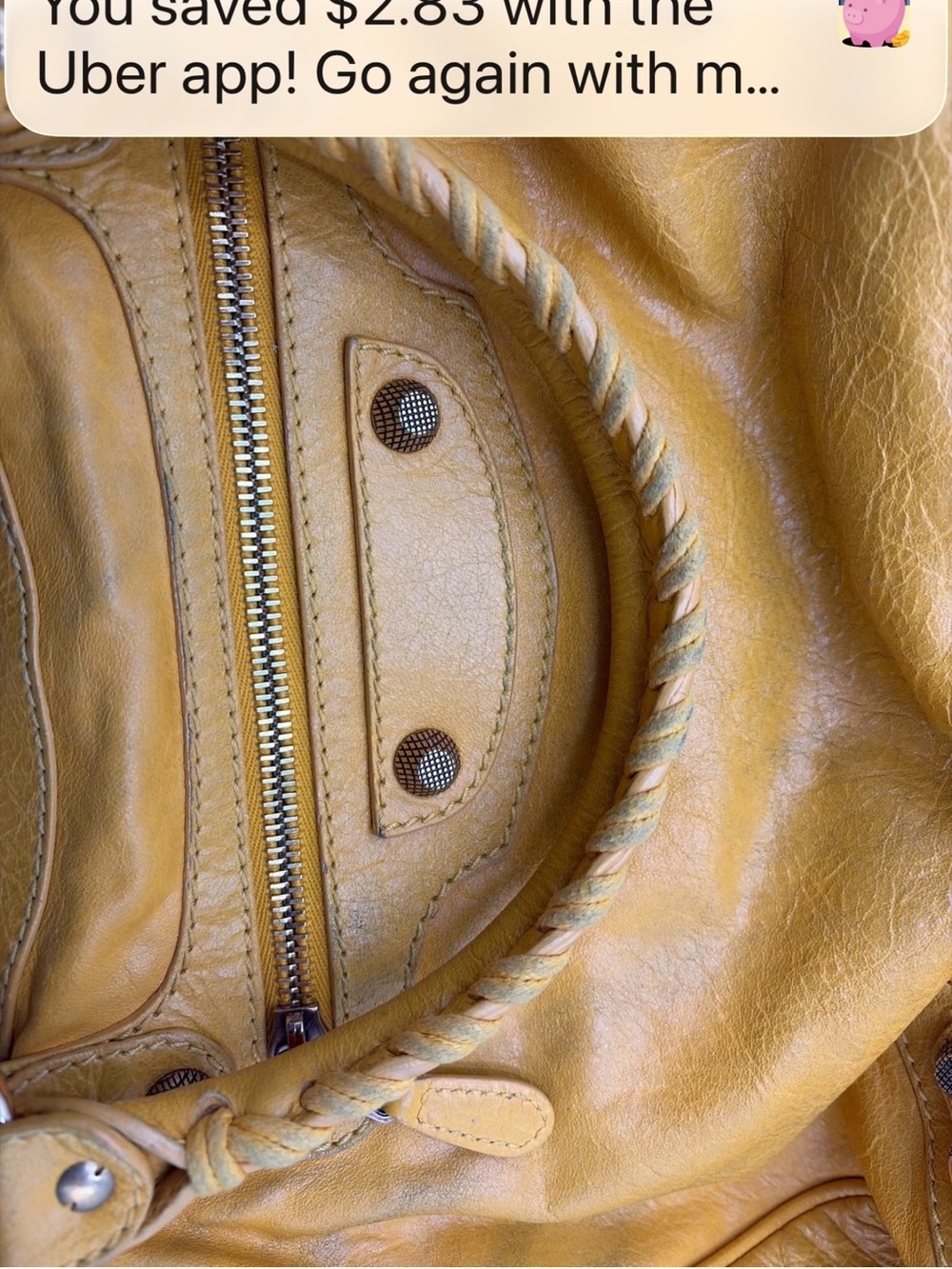 Balenciaga Yellow Leather Shoulder Tote with Zip Pocket - Picture 12 of 12